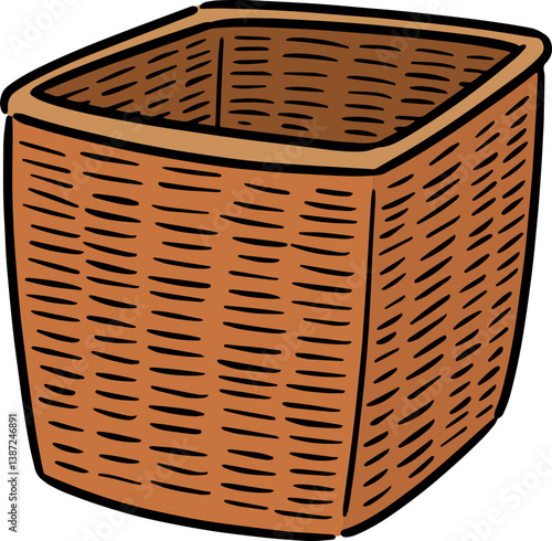 Illustration of wicker basket
