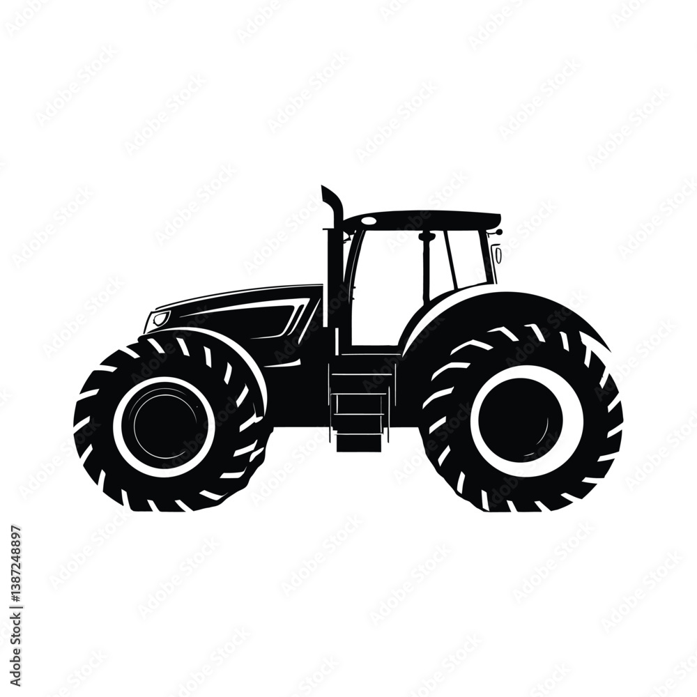 Tractor black silhouette of simple minimal vector Tractor black silhouette of simple minimal vector
