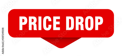 price drop sticker. price drop sign on transparent background