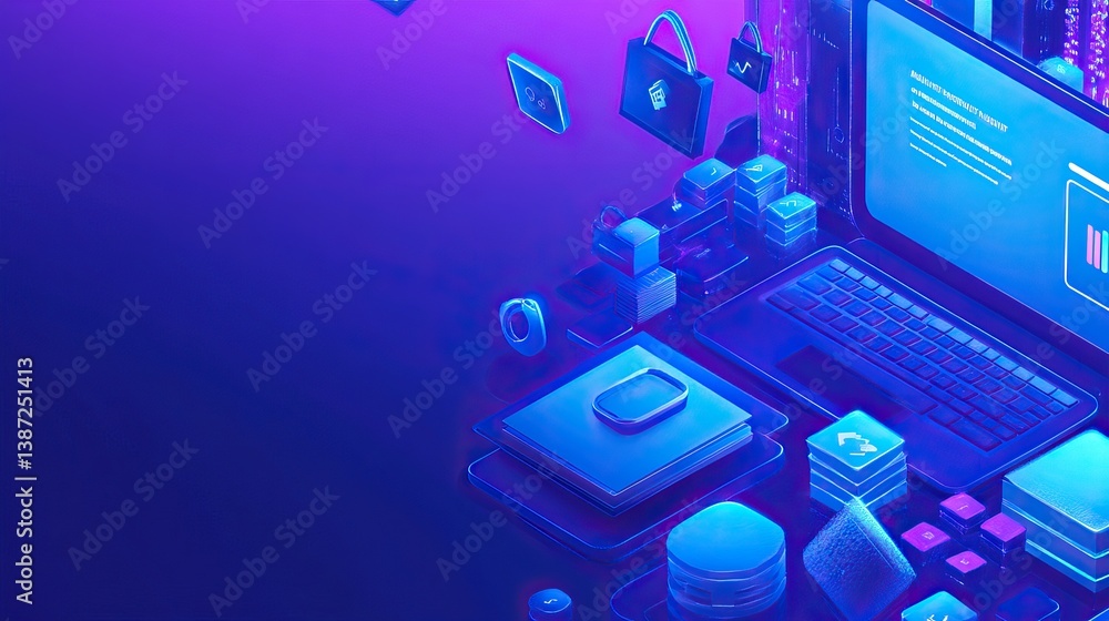 Digital workspace isometric graphic design Digital workspace isometric graphic design