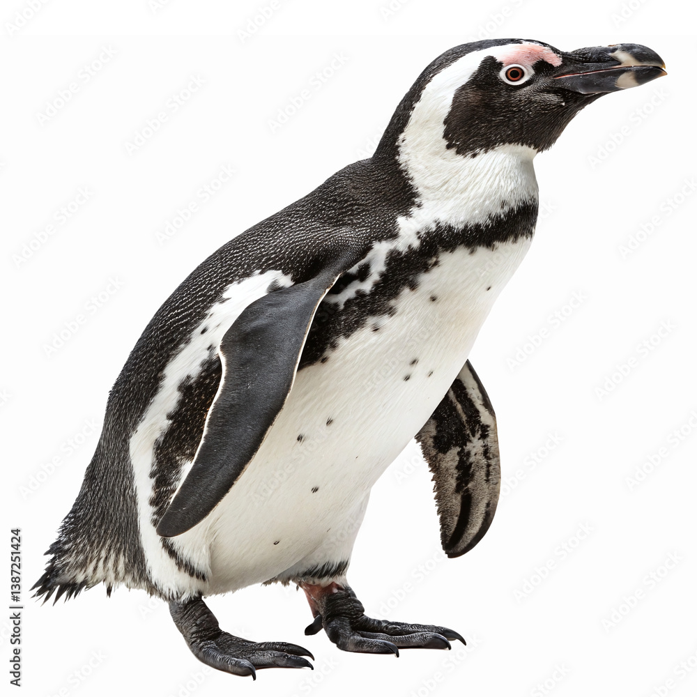 Obraz premium Realistic Penguin Illustration with Transparent Background for Educational and Creative Uses