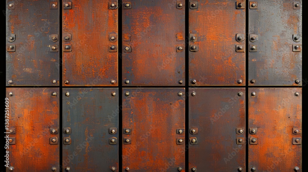 Fototapeta premium Rusty Metal Texture Background in Abandoned Warehouse Industrial Photography Urban Exploration Close-up Details