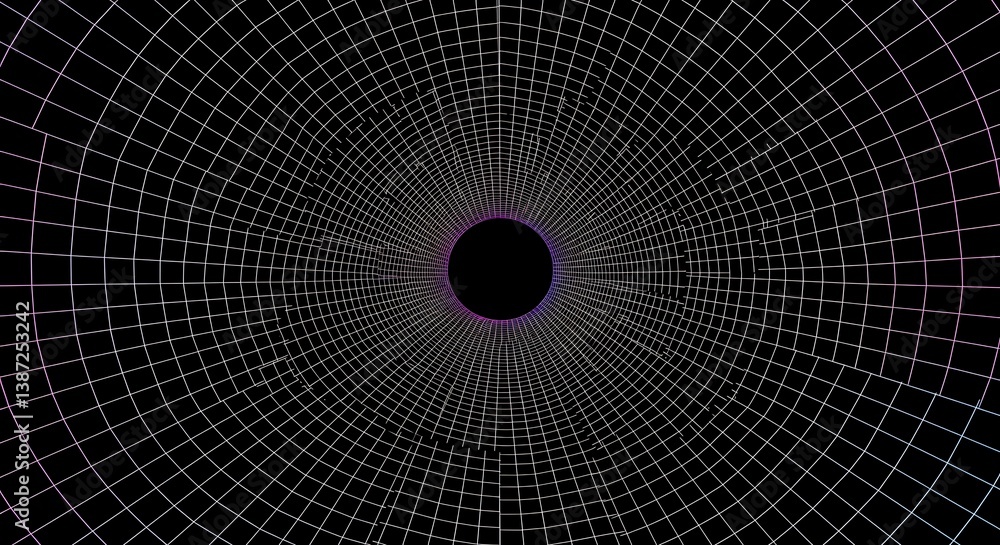 Fototapeta premium Wireframe Vortex: A Digital Descent AI Generated