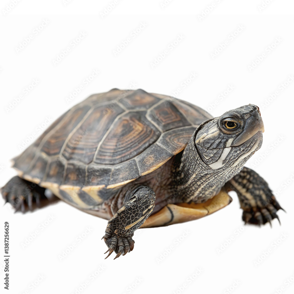 Realistic Turtle Walking on Transparent Background Ideal for Educational and Nature Themes Realistic Turtle Walking on Transparent Background Ideal for Educational and Nature Themes