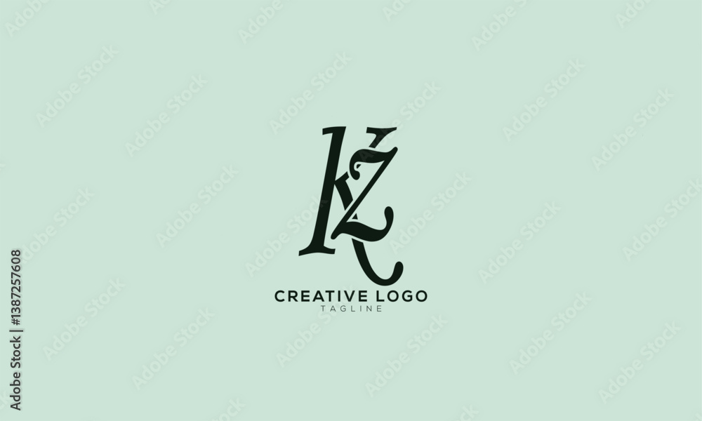 KZ ZK Abstract initial monogram letter alphabet logo design KZ ZK Abstract initial monogram letter alphabet logo design