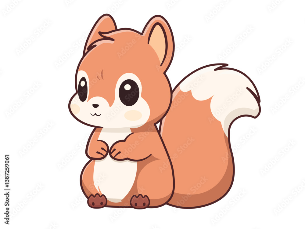 Realistic squirrel on tree branch surrounded by lush spring foliage and blossoms Realistic squirrel on tree branch surrounded by lush spring foliage and blossoms