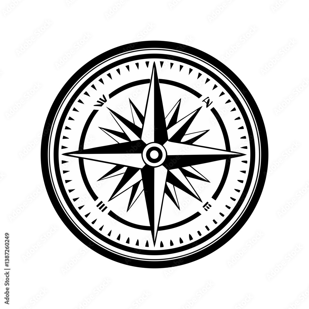 Modern Compass Icon Isolated on Background – Vector Illustration Modern Compass Icon Isolated on Background – Vector Illustration