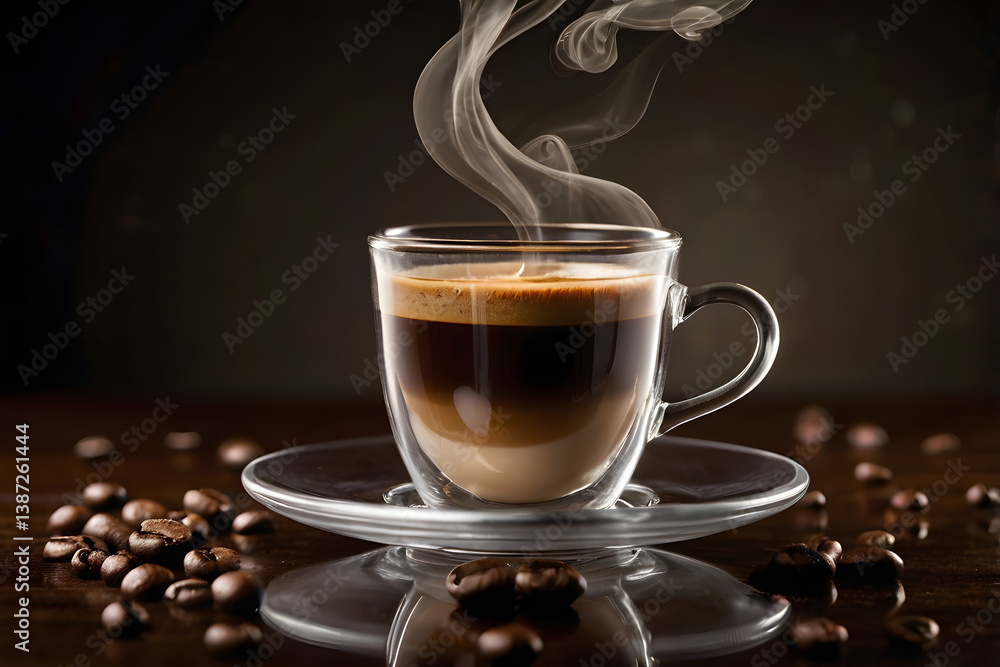 Fototapeta premium a steaming cup of coffee