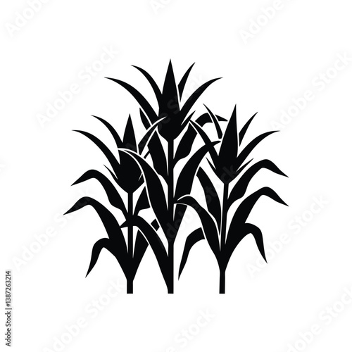 Cornfield Vector Graphic, Corn Thicket Scene, Abstract Corn Thicket Vector