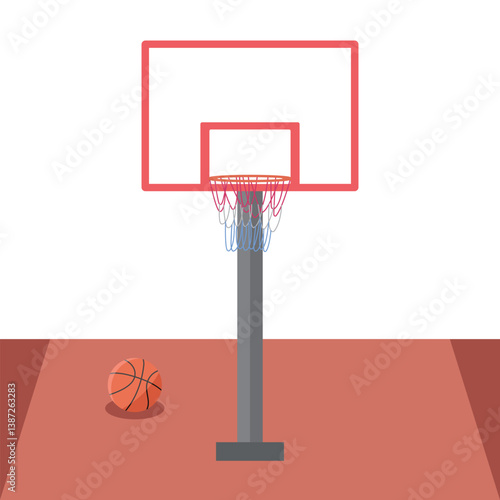 Basketball hoop cartoon vector illustration. Outdoor basketball stand, suitable for daily sports. Basketball goals are suitable for any season.