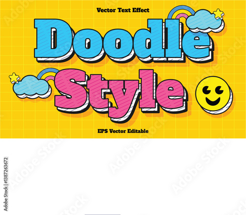 Doodle Style Text Effect in Cartoon Style