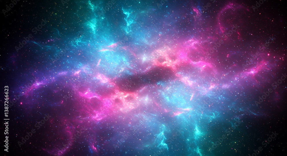 Fototapeta premium Cosmic Bloom: A 3D Nebula Render AI Generated