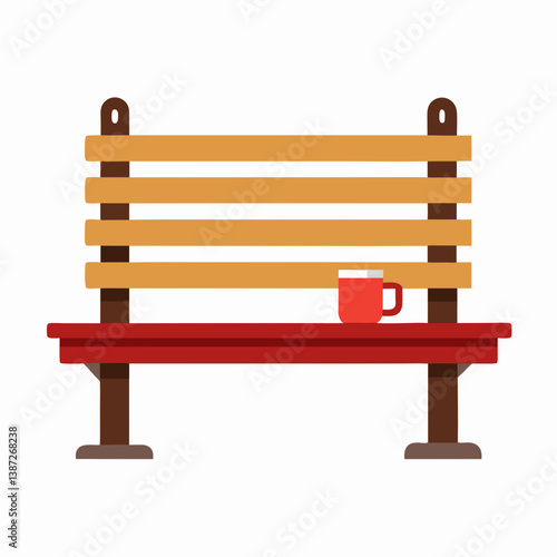 wooden bench on a white background