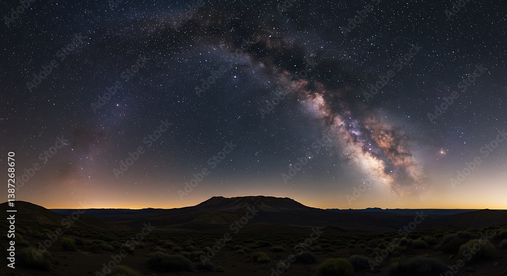 Fototapeta premium Celestial Embrace of the Desert AI Generated