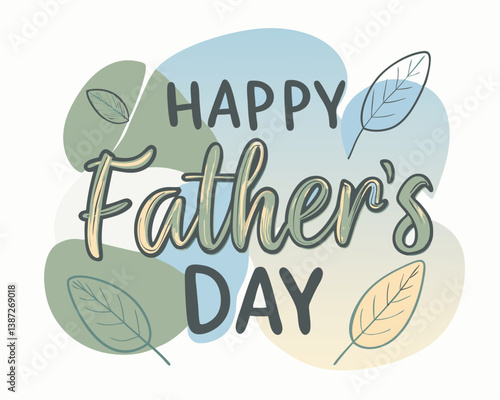 Happy Father's Day Typography Vector Text and Clipart