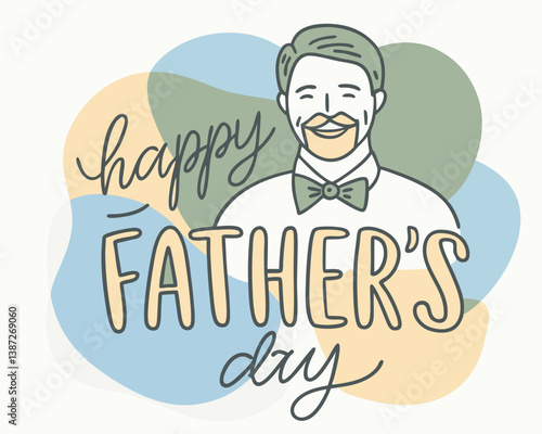 Happy Father's Day Typography Vector Text and Clipart