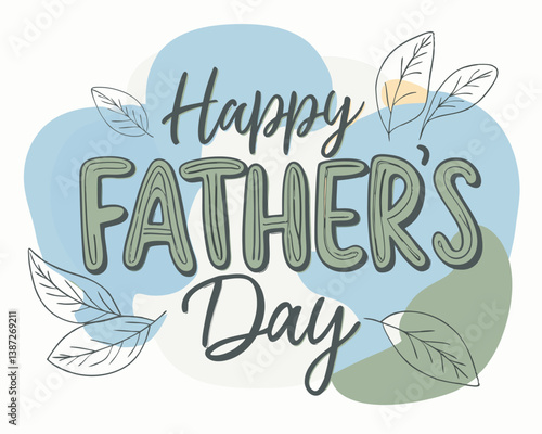 Happy Father's Day Typography Vector Text and Clipart