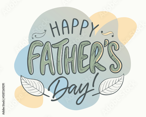 Happy Father's Day Typography Vector Text and Clipart