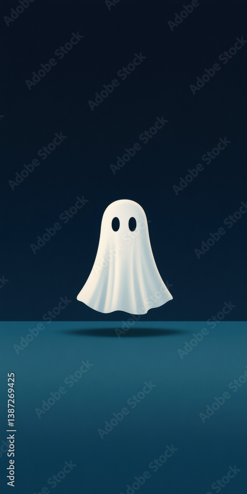 Ghost figure on a dark background with subtle shadows. Ghost figure on a dark background with subtle shadows.