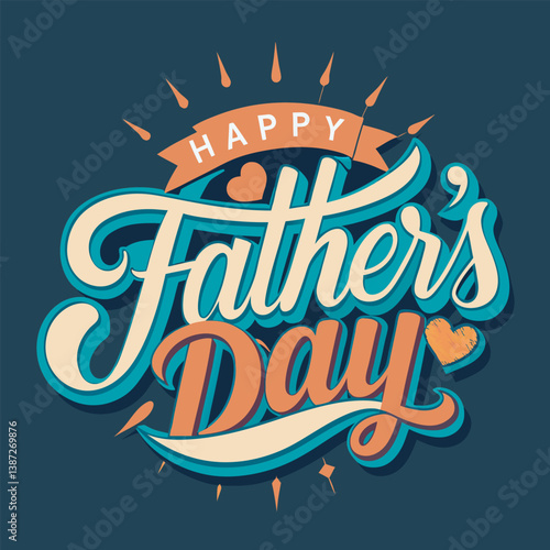 Happy Father's Day Typography Vector Text and Clipart