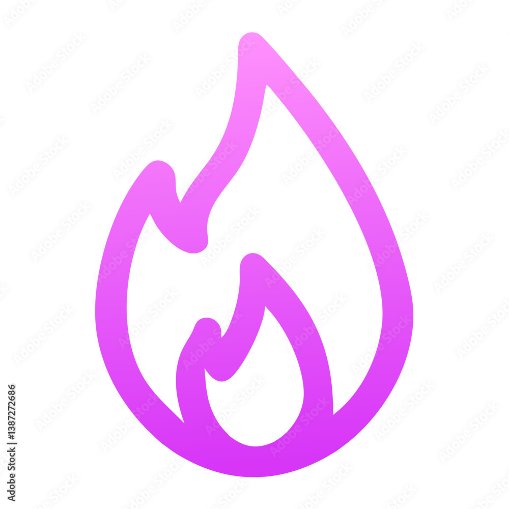 Purple gradient fire flame icon symbol illustration design Purple gradient fire flame icon symbol illustration design