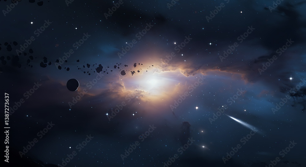 Fototapeta premium Cosmic Drift AI Generated