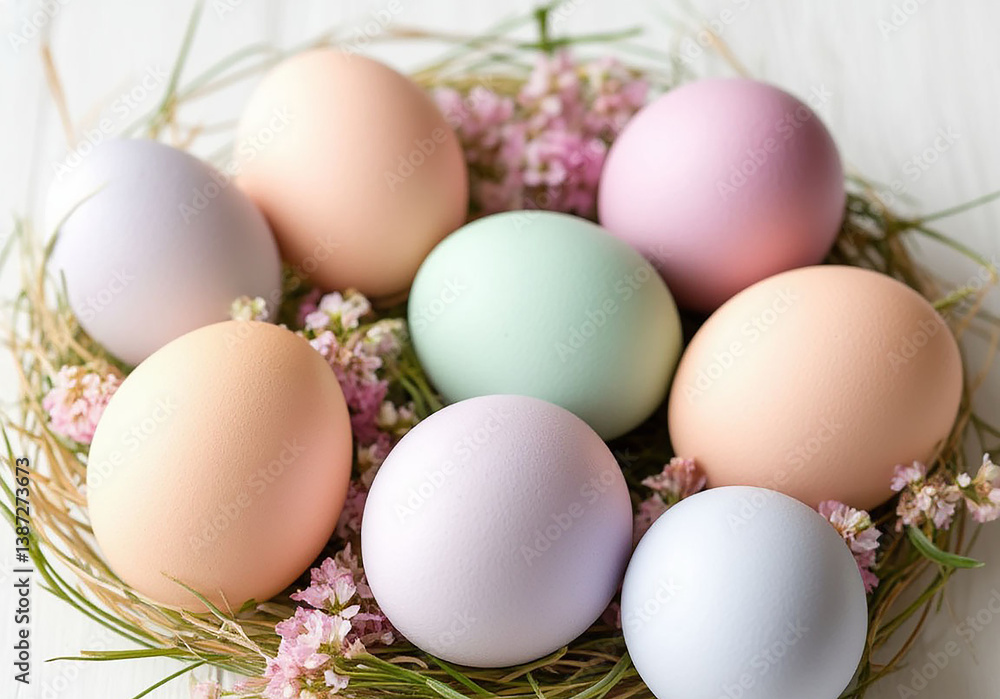 easter eggs in a basket easter eggs in a basket