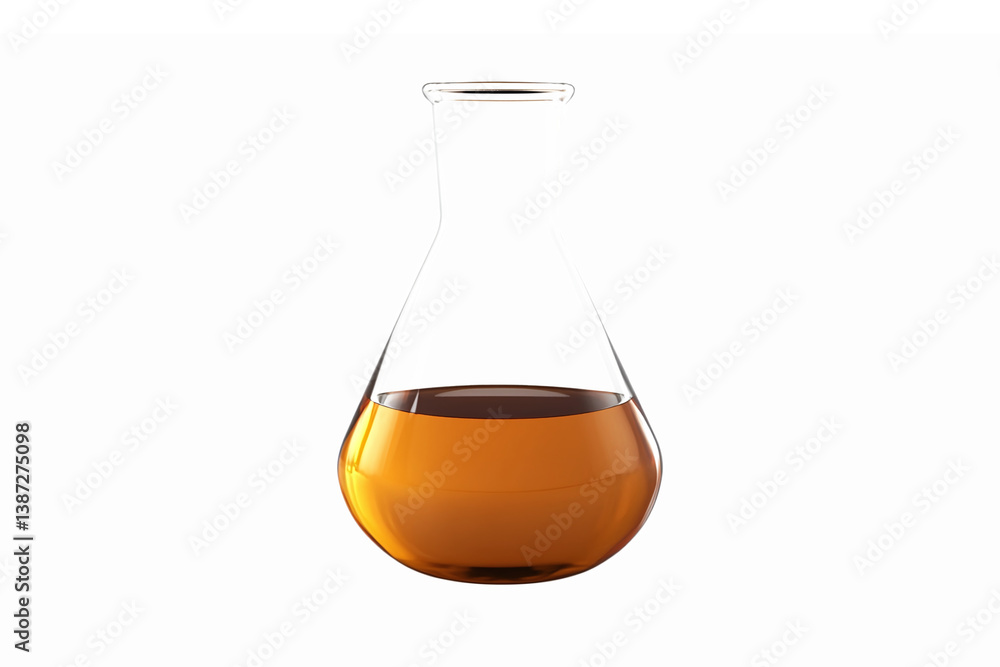 Laboratory Flask with Brown Liquid for Science Experiments Chemistry Lab Equipment Laboratory Flask with Brown Liquid for Science Experiments Chemistry Lab Equipment