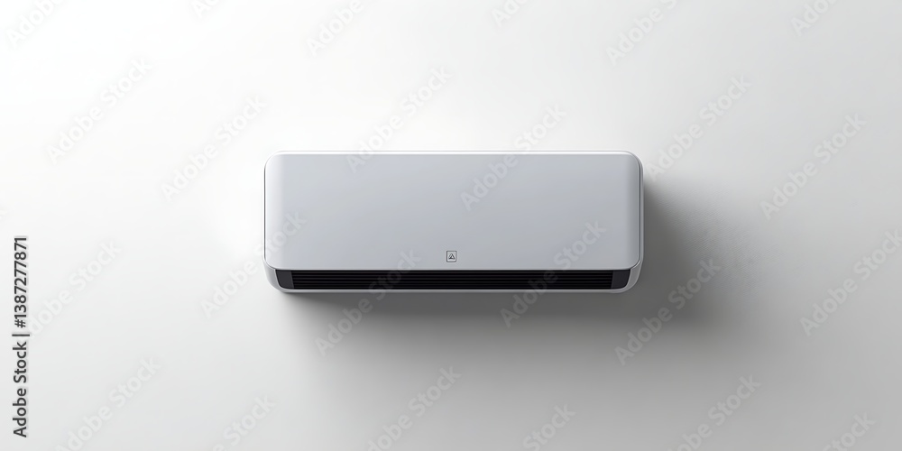 A white air conditioner mounted on the wall A white air conditioner mounted on the wall