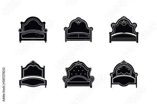 headboard icon silhouette vector illustration