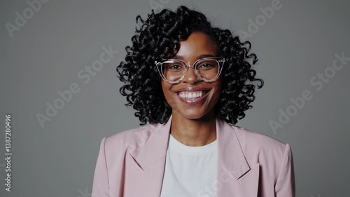 The Smiling Woman in Glasses