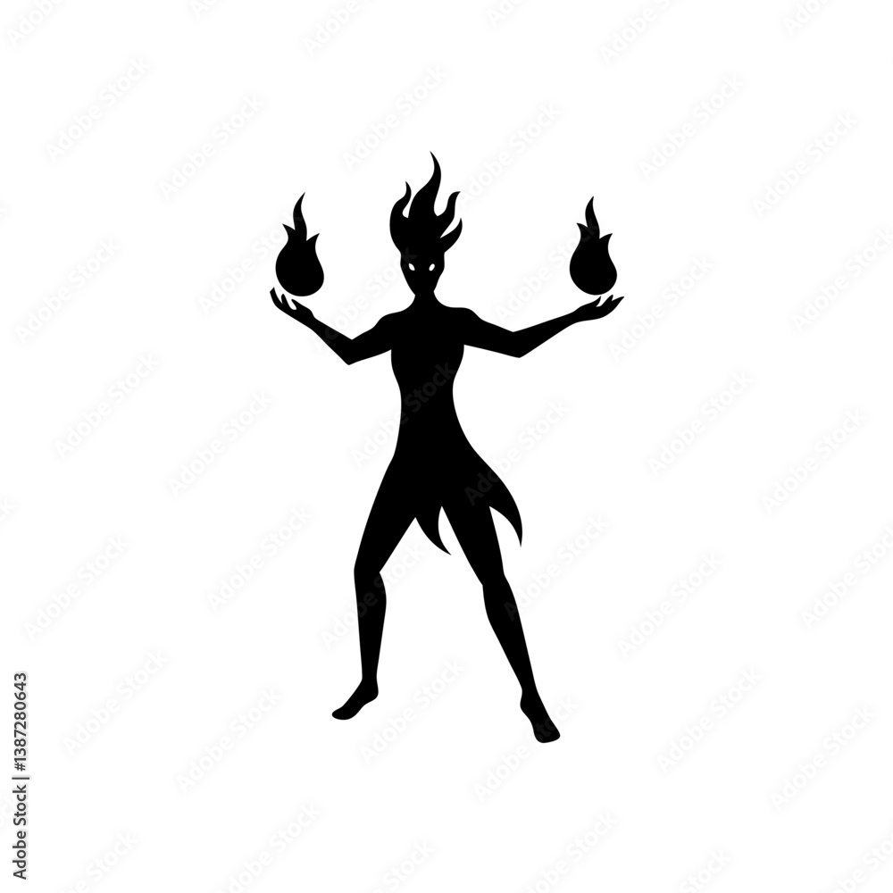 fire-dancing-figure-vector-silhouette fire-dancing-figure-vector-silhouette