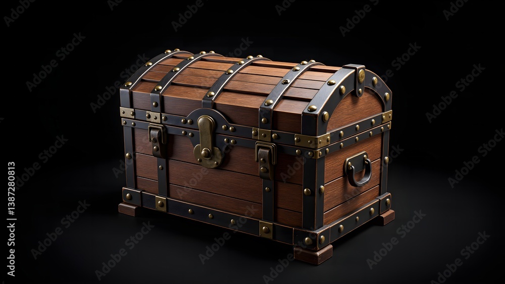 The secret of a retro wooden treasure chest The secret of a retro wooden treasure chest