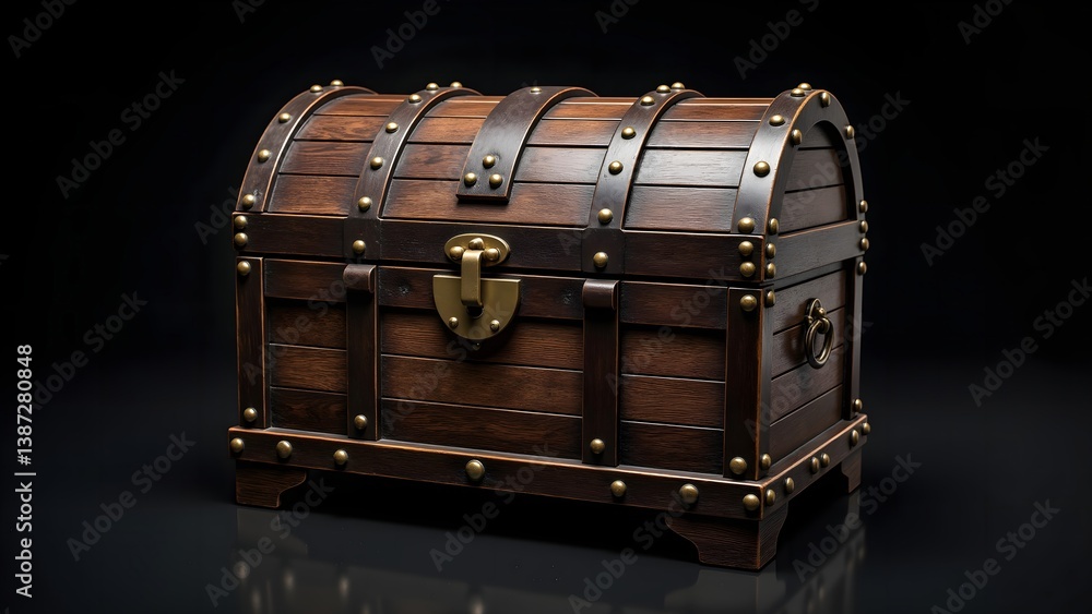 The secret of a retro wooden treasure chest The secret of a retro wooden treasure chest