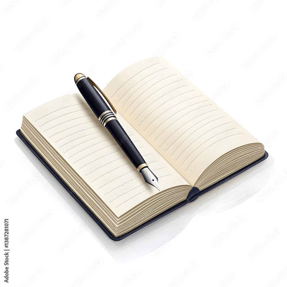 a pen and notebook with layered pages a pen and notebook with layered pages