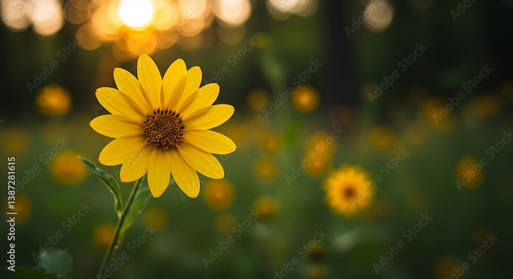 Obraz premium Golden Hour Bloom AI Generated