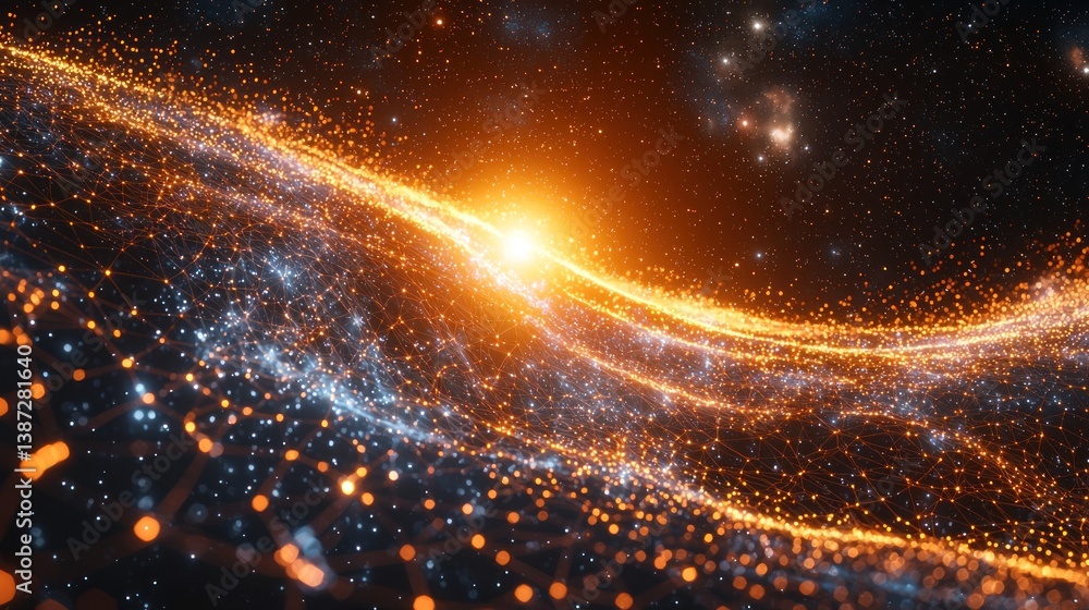 Naklejka premium Cosmic Nebula: A Celestial Tapestry of Light and Energy