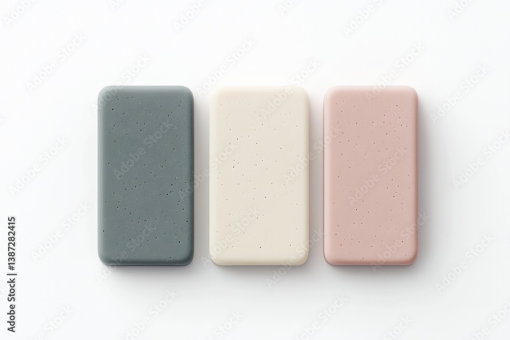 Three rectangular blocks in muted tones Three rectangular blocks in muted tones