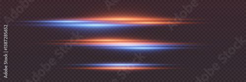 Light flash of lines and light. On a transparent background.