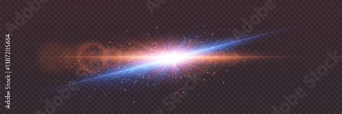 Light flash of lines and light. On a transparent background.