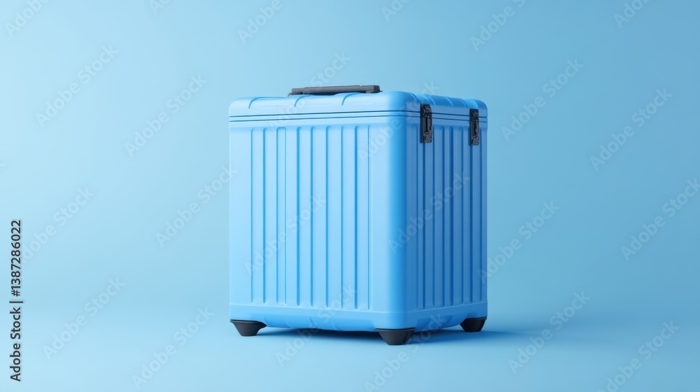 Stylish Blue Storage Box with Lid on Soft Blue Background for Organizing and Home Decor Needs Stylish Blue Storage Box with Lid on Soft Blue Background for Organizing and Home Decor Needs