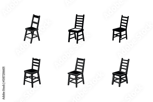 ladder back chair icon silhouette vector illustration