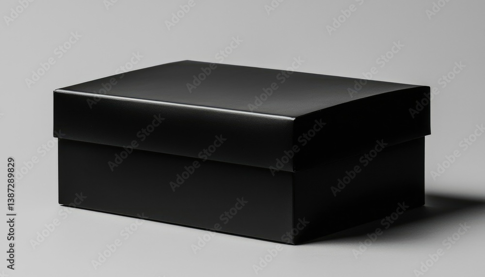 Black box sits on a plain surface, offering mystery with a clean background Black box sits on a plain surface, offering mystery with a clean background