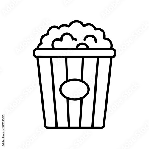 Popcorn bucket icon vector illustration for movie night snack food cinema or party time concept design element