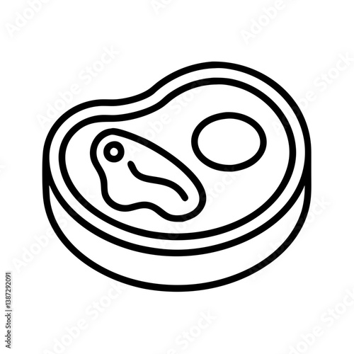 Delicious steak vector icon for bbq grill and meat lovers design element, outline style food illustration