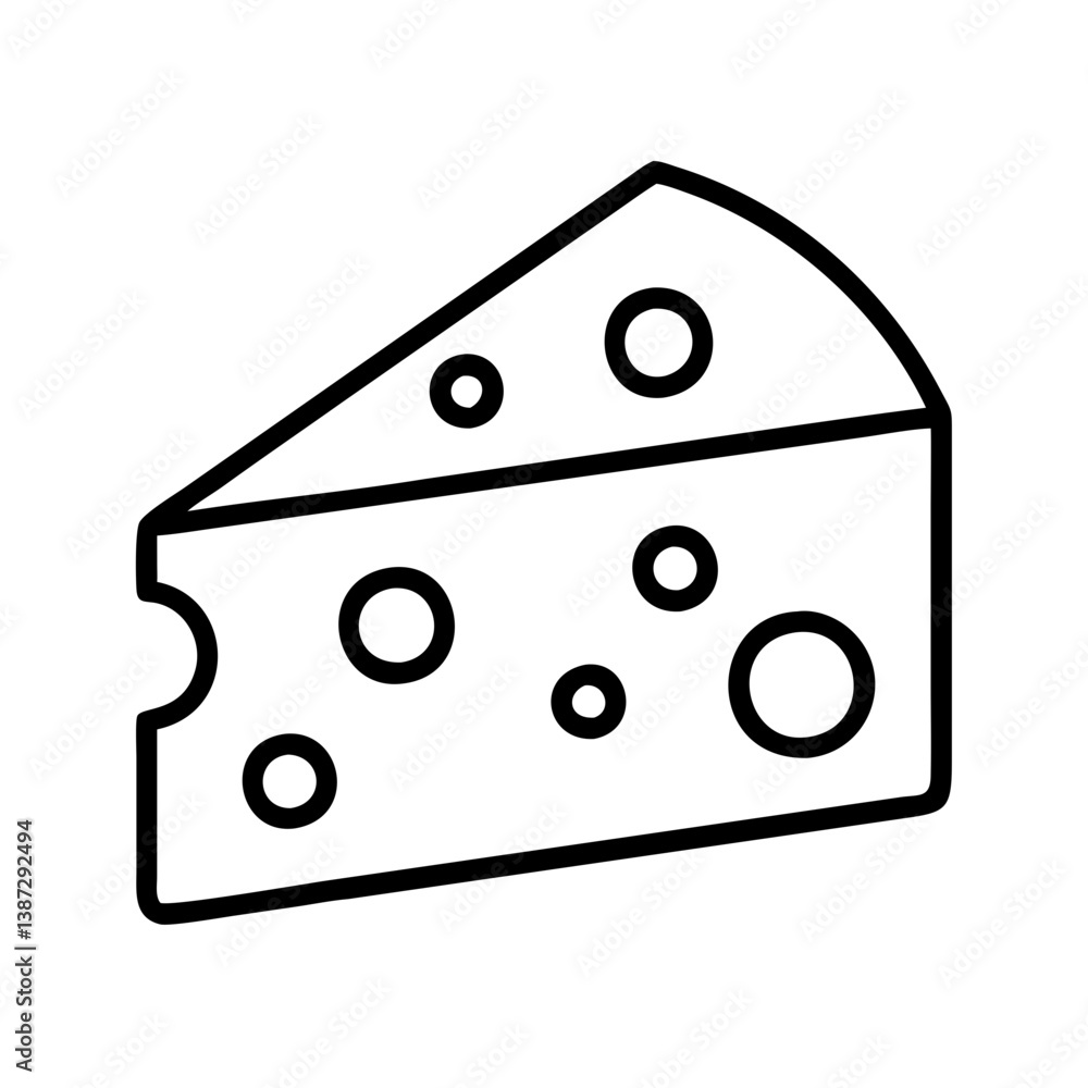 Cheese wedge icon vector illustration, swiss cheese outline drawing, dairy product, food and nutrition Cheese wedge icon vector illustration, swiss cheese outline drawing, dairy product, food and nutrition