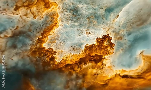 Wallpaper Mural Golden Nebula Ethereal Formation: A Celestial Symphony of Light and Color Visuals Torontodigital.ca