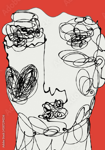 doodle sketch face line drawing 