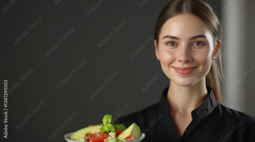 A fresh avocado and tomato salad with olive oil and balsamic vinegar. Featuring freshness and health A fresh avocado and tomato salad with olive oil and balsamic vinegar. Featuring freshness and health