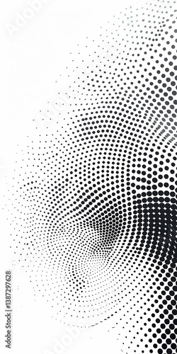 Obraz na płótnie Halftone Background frame. Isolated backdrop Abstract Black And White Dotted Tunnel Design w salonie